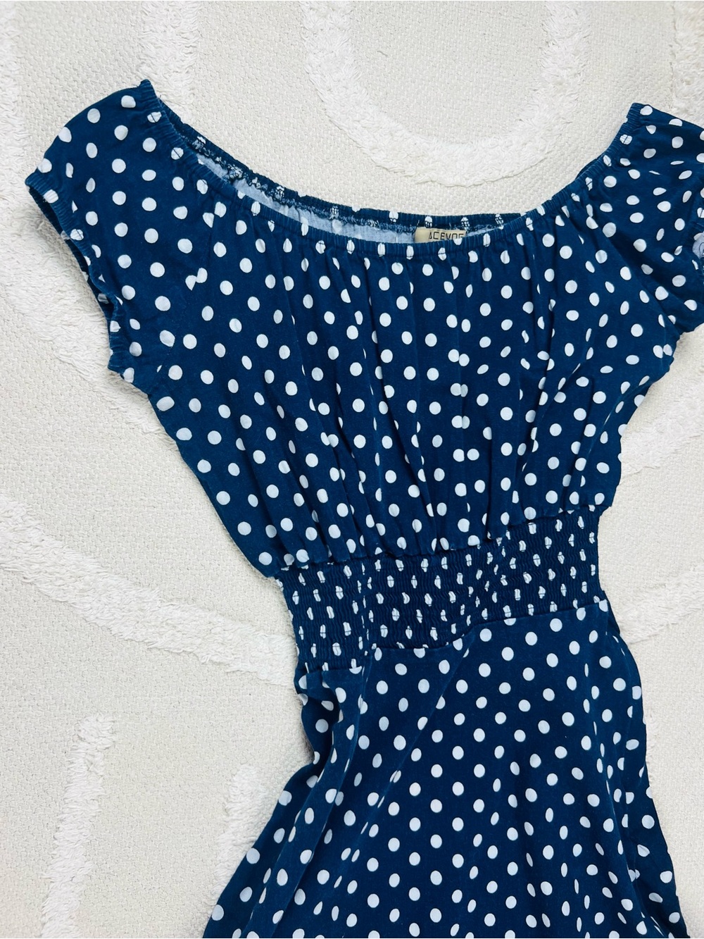 Polka Dot Navy and White Dress – M | Retro-Inspired - Picture 2 of 15
